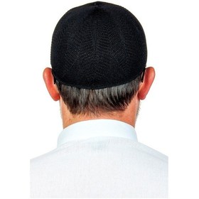 Resim Berra Çelik Örme Dantel Namaz Takkesi Siyah 1 Adet 