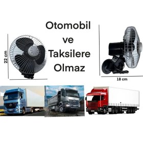 Resim Gcstore Kamyon ve Tır Uyumlu 24VOLT 'açıklamayı Okuyunuz'dönerli Vantilatör Vantuzlu Pervane Nikel 8'' 22 cm 