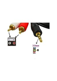 Resim 3.5 Mm Stereo To 2 Rca Aux Tos Ses Kulaklık Kablosu 