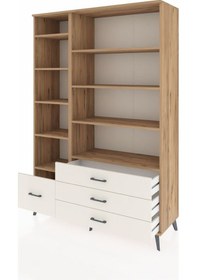 Resim Hyperion Dolap 9 Raflı 4 Çekmeceli 132x44x195 Çam-çam/aytaşı Atlas Çam/aytası - Atlas Çam 