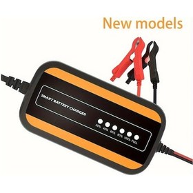 Resim Boatshop1 12v 2a Taşınabilir Otomatik Araba Pil Şarj Cihazı Akıllı Gösterge Islak Kuru Kurşunlu Asit Pil 220v 240v Type C Fiş 