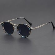 Resim Erkekler için Retro Yuvarlak Moda Gözlükler - TR90 Çerçeve, Anti-Yansıtıcı Lens, Punk Tarzı Moda Gözlükleri 