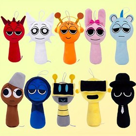 Resim Sprunki Ritim Kutusu Peluş Oyuncaklar - Sevimli & Havalı Karikatür Karakter Tasarımı, Yumuşak Polyester Ev Dekoru, Çeşitli Renkler, Doğum Günleri, Paskalya, Noel, Cadılar Bayramı için İdeal Hediye (0+ Yaş) 
