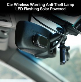 Resim Araba Güvenlik Işığı Güneş Enerjili Simüle Alarm Kablosuz Uyarı Hırsızlık Önleme Uyarı Lambası Led Yanıp Sönüyor 