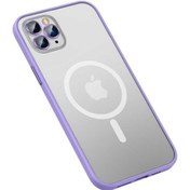 Resim iPhone Uyumlu 11 Pro Max Kılıf Magsafe Kamera Lensli Kenar Renkli 