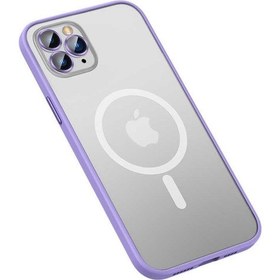 Resim iPhone Uyumlu 11 Pro Max Kılıf Magsafe Kamera Lensli Kenar Renkli 