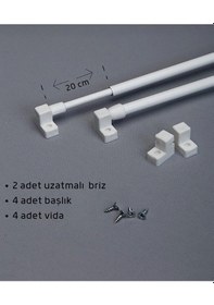 Resim 60- 80 Cm Briz Çubuğu Ayarlanabilir 2 Adet Alüminyum Perde Borusu 
