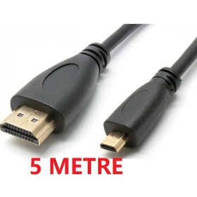 Resim 5 Metre Micro - Mikro HDMI To Hdmi Çevirici Dönüştürücü Kablo 