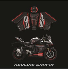 Resim Cf Moto 450sr Tank Pad Set Kırmızı Siyah Redlinegrafik 