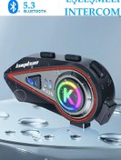 Resim PREPARE 2 Kişi Eşleşmeli Intercom 1000 Metre Kask Kulaklığı Su Geçirmez Bluetooth 5.3 Motosiklet Kulaklık K2 