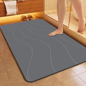 Resim 1 adet Hızlı Emici Banyo Matı - Duş, Giriş, Mutfak veya Yatak Odası için Geometrik Tasarımlı Kaymaz, Polyester Karışımı Zemin Matı - Makine Yıkanabilir, Dikdörtgen Şekil, Banyo Halısı, Banyo Zemin Matı, Mutfak Zemin Kaplaması, Modern Banyo Dekoru, Kaymaz Arka Plan 