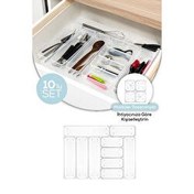 Resim 10 Parça Çekmece İçi Düzenleyici - Mutfak Dolap İçi Kaşıklık Düzenleme Organizeri Vienev