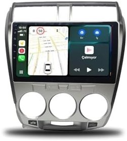 Resim Martechno Honda City 2009-2012 Manuel Klima Uyumlu Android Multimedya 6gb Ram 128gb Hafıza 