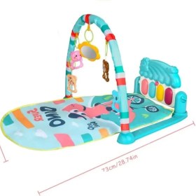 Resim Elite Bebek Oyun Halısı Piyanolu, Gökkuşağı Dinozor Desenli 73 cm Sesli Dönenceli Bebek Halısı 1 Adet 