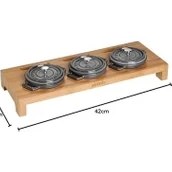 Resim Ahşap 3'lü Mini Tencere Standı 