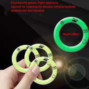 Resim 4/12 adet parlak PVC anahtarlık, yansıtıcı kilit deliği çıkartması, floresan anahtar yer belirleyici ve elektrikli arabalar ve motosikletler için uygun gece görüşü anahtarlık aksesuarları 