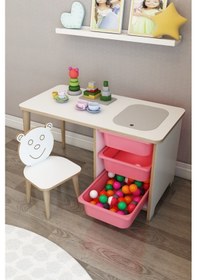 Resim Moniev Çocuk Çalışma Masası Oyun Ve Etkinlik Masası Yaz Sil Masa Pmb Spt San Pembe 