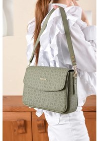 Resim Just Polo Kadın Orijinal Just Polo Baskılı Büyük Boy Şık El Ve Omuz Çantası Shoulder Bag Ebat: 29 X 25 Cm Yeşil 