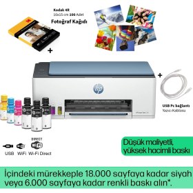 Resim Hp Smart Tank Kablosuz Renkli Tanklı Yazıcı Baskı Tarama Fotokopi Wi-Fi Airprint Destekli Mürekkep Püskürtmeli Çok Fonksiyonlu Ekonomik Akıllı Yazıcı 
