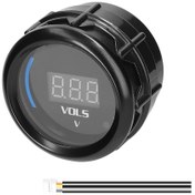 Resim Ranyeek 52mm Siyah Araba Modifikasyon Göstergesi, Lcd Ekranlı Voltmetre, 8-18v Ölçüm Aralığı Ve Alarm Özelliği 