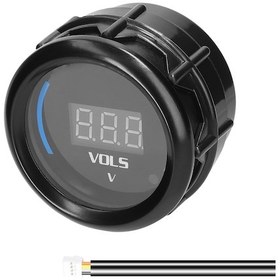 Resim Ranyeek 52mm Siyah Araba Modifikasyon Göstergesi, Lcd Ekranlı Voltmetre, 8-18v Ölçüm Aralığı Ve Alarm Özelliği 