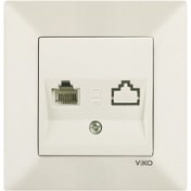 Resim Viko Meridian Krem Tekli Nümeris Telefon Prizi CAT3 Vk 