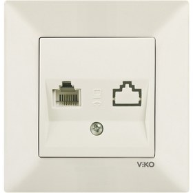 Resim Viko Meridian Krem Tekli Nümeris Telefon Prizi CAT3 Vk 