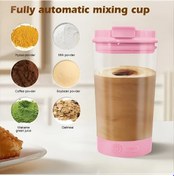 Resim Globalbloom Pembe 13.53oz Taşınabilir Şarj Edilebilir Otomatik Karıştırmalı Spor Blender 