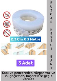 Resim Premium Kapı Altı Pencere Rüzgar Toz Isı Böcek Haşere Önleyen Rüzgar Kesici Bant 3 Metre 3 Adet 