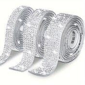 Resim Kendinden Yapışkanlı Taş Süslemesi - Beyaz Akrilik Bling Şerit DIY Giyim & El İşleri, Dikiş ve Örgü Aksesuarları için 