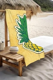 Resim Dijital Baskı Plaj Deniz Havlusu Ananas Desenli Peştamal HVL0097 