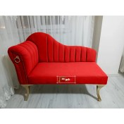 Resim AldaGelsin Yeni Model Ultra Lüks Alda Çizgili Josefin Bench Puf Berjer 110 cm 