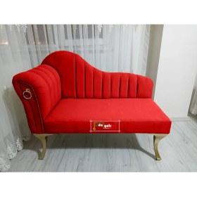 Resim AldaGelsin Yeni Model Ultra Lüks Alda Çizgili Josefin Bench Puf Berjer 110 cm 