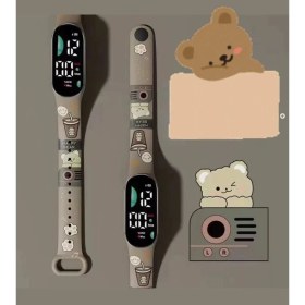 Resim Kawaii Teddy Bear Cute Sevimli Ayı Ayıcık Dijital LED Çocuk ve Yetişkin Kol Saat Doğum Günü Hediye 