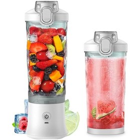 Resim Padalink 600ml Usb Şarjlı El Blenderi 150w 6 Bıçaklı, İki Modlu Ip67 Su Geçirmez, Ev Ve Taşınabilir Meyve Smoothie Hazırlayıcı Beyaz 