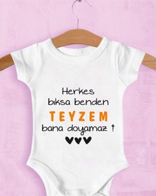 Resim Genel Markalar Unisex Bebek Beyaz Teyzeye Özel Baskılı Zıbın 