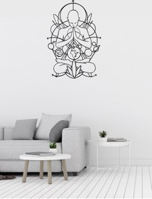 Resim Namaste Figürlü Dekoratif Siyah Metal Tablo 