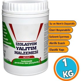 Resim Yalıtım Malzemesi 1 Kg Beyaz Renk Su Sızdırmaz Elastik Boyanabilir Rutubet Nem İzolasyon Yalıtımı 