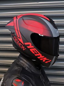 Resim Encore Demon Mat Siyah Kask C1 Siyah 