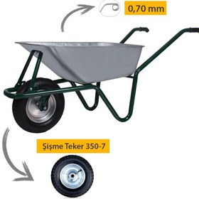 Resim Kanat Mega Galvanizli Demonte El Arabası Şişme 350-7 Ebat Teker 0.70 Mm Sac 