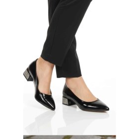 Resim Ayakmod Siyah Kırışık Taş Işlemeli Kadın Abiye Ayakkabı 357180 Z 