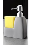 Resim Stonware Sıvı Sabunluk Gri Süngerlik Bölmeli 300ml 
