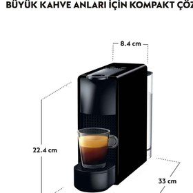Resim Nespresso C35 Essenza Mini Gri Kahve Makinesi ve Süt köpürtücü Aksesuar 