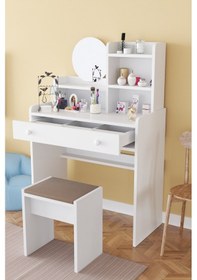 Resim Evdemo Kumru Tabureli Makyaj Masası 