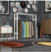 Resim Kenzlife Giysi Dolabı Casim 100 100 25 Byz Askılık Ayakkabılık Beyaz 