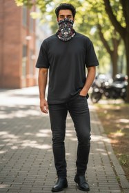 Resim KANİNCHEN Unisex Kuru Kafa Buff İskelet Maske Motorcu Maskesi Boyunluk Baf 