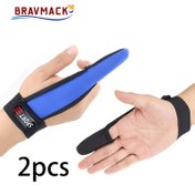Resim 2'li Kaymaz Elastik Balıkçılık Eldiveni - Ayarlanabilir Başparmak Koruması, Dayanıklı Tek Parmak Atma Eldivenleri Sol/Sağ El için, Siyah/Kırmızı/Mavi - Dış Mekan Balıkçılığı ve Atma Kamışı Aksesuarları, Bataryasız 