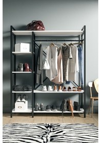 Resim Wood House Beyaz Portmanto 