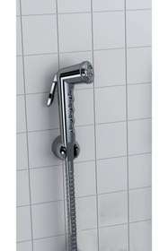 Resim İZ YAPI Felix El Tahareti– Krom | Paslanmaz Çelik Hortumlu | Duvar Askılı | Shut-Off 