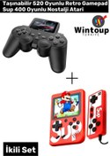 Resim Wintoup Mini Video Oyun Konsolu Seti Nostalji Atari+Yeni Model Gamepad 520 Oyun 
